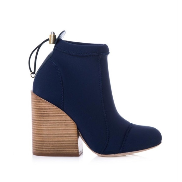 Chloe Shoes - Chloe Cameron Neoprene Booties in Navy, Size 38